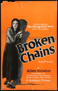 9t022 BROKEN CHAINS WC 1922 cool full-length artwork of Colleen Moore in chains and shackles!