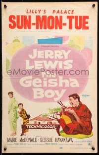 9t055 GEISHA BOY WC 1958 screwy Jerry Lewis visits Japan, cool paper lantern art!
