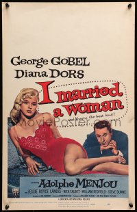 9t068 I MARRIED A WOMAN WC 1958 great image of sexiest Diana Dors in nightie by George Gobel!
