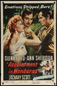 9w093 APPOINTMENT IN HONDURAS 1sh 1953 Jacques Tourneur directed, sexy Ann Sheridan & Glenn Ford!