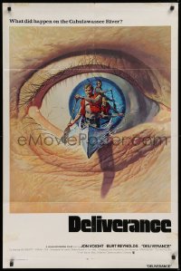 9w296 DELIVERANCE int'l 1sh 1972 really cool completely different art of canoe emerging from eye!