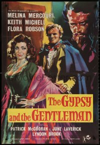 9w014 GYPSY & THE GENTLEMAN English 1sh 1958 art of Melina Mercouri, directed by Joseph Losey!