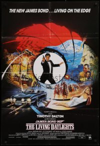 9w020 LIVING DAYLIGHTS English 1sh 1987 Timothy Dalton as James Bond, art montage by Brian Bysouth!