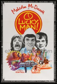 9w023 O LUCKY MAN English 1sh 1973 3 images of Malcolm McDowell, directed by Lindsay Anderson!