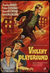9w035 VIOLENT PLAYGROUND English 1sh 1958 Stanley Baker, Anne Heywood, directed by Basil Dearden!