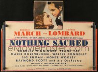 9x054 NOTHING SACRED 19x25 trimmed one sheet R1944 Carole Lombard & Fredric March, William Wellman!