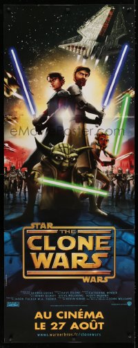 9x061 STAR WARS: THE CLONE WARS French standee 2008 Anakin Skywalker, Yoda, & Obi-Wan Kenobi!