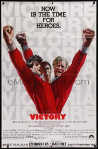 9x079 VICTORY half subway 1981 art of soccer players Stallone, Caine & Pele by Jarvis!