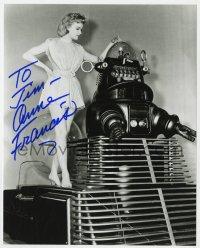 9y832 ANNE FRANCIS signed 8x10 REPRO still 1980s with Robby the Robot from Forbidden Planet!