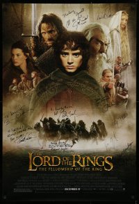 9y113 LORD OF THE RINGS: THE FELLOWSHIP OF THE RING signed advance 1sh 2001 by TWELVE cast & crew!