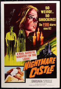9y066 BARBARA STEELE signed 27x40 REPRO poster 2000s cool one-sheet art from Nightmare Castle!