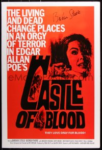 9y065 BARBARA STEELE signed 27x40 REPRO poster 2000s cool one-sheet art from Castle of Blood!