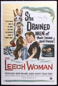 9y070 COLEEN GRAY signed 27x40 REPRO poster 2000s cool one-sheet image from The Leech Woman!