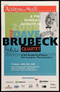 9y045 DAVE BRUBECK signed 11x17 music poster 2004 concert at the Academy of Music in Massachusetts!