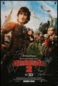 9y058 HOW TO TRAIN YOUR DRAGON 2 signed 16x24 special poster 2013 by Baruchel, Harrington & 2 more!