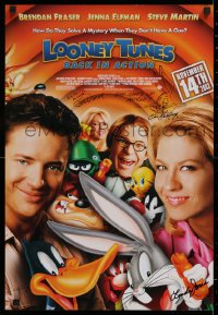 9y062 LOONEY TUNES BACK IN ACTION signed 17x25 special poster 2003 by Dante, Goldberg AND Jones!