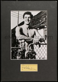 9y012 ROCK HUDSON signed 2x3 cut album page in 11x16 display 1950s ready to frame & display!