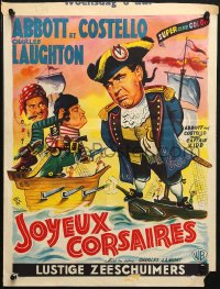 9z626 ABBOTT & COSTELLO MEET CAPTAIN KIDD Belgian 1953 Wik art of pirates Bud & Lou, Laughton!