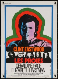 9z778 BEGUILED French 15x21 1971 cool different psychedelic art of Clint Eastwood, Don Siegel