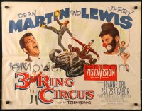 9z282 3 RING CIRCUS style A 1/2sh 1954 Dean Martin & clown Jerry Lewis, Joanne Dru, Zsa Zsa Gabor