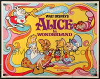 9z290 ALICE IN WONDERLAND 1/2sh R1974 Walt Disney, Lewis Carroll classic, cool psychedelic art!