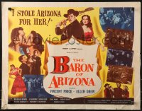 9z301 BARON OF ARIZONA 1/2sh 1950 directed by Samuel Fuller, art of Vincent Price & top stars!