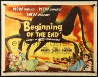 9z304 BEGINNING OF THE END 1/2sh 1957 U.S. may use A-bomb to destroy giant bugs, Peter Graves!