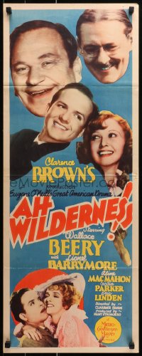 9z007 AH WILDERNESS insert 1935 Beery, Barrymore, Eugene O'Neill's American drama, ultra-rare!