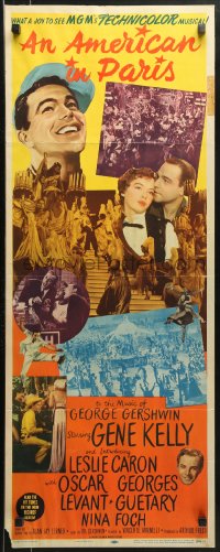9z009 AMERICAN IN PARIS insert 1951 different montage of Gene Kelly & Leslie Caron dancing!