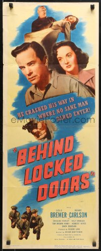 9z020 BEHIND LOCKED DOORS insert 1948 Budd Boetticher, Richard Carlson, Lucille Bremer, Tor Johnson!