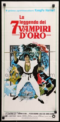 9z865 7 BROTHERS MEET DRACULA Italian locandina 1975 kung fu horror art by Fair & Arnaldo Putzu!