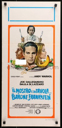 9z868 ANDY WARHOL'S FRANKENSTEIN Italian locandina 1975 Paul Morrissey, best art of cast on platter!