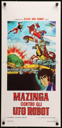 9z869 ATLAS UFO ROBOT Italian locandina 1978 created from episodes of the Grandizer anime cartoon!