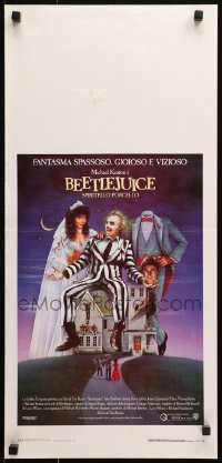 9z872 BEETLEJUICE Italian locandina 1988 Tim Burton, Ramsey art of Keaton, Baldwin & Geena Davis!