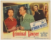 1a021 CRIMINAL LAWYER LC 1951 alcoholic Pat O'Brien, sexy Jane Wyatt in red dress!