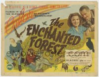 1a037 ENCHANTED FOREST TC 1945 as beautiful as a Disney feature come to life, boy & his dog image!