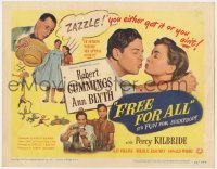 1a047 FREE FOR ALL TC 1949 pretty Ann Blyth, Robert Cummings, it starts where sex appeal stops!