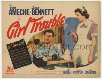 1a057 GIRL TROUBLE TC 1942 close up of Don Ameche in bed and maid Joan Bennett, ultra-rare!