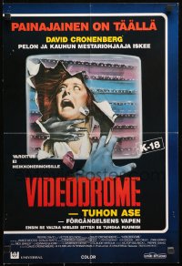 1b044 VIDEODROME Finnish 1983 David Cronenberg, James Woods, completely different horror art!