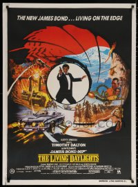 1b016 LIVING DAYLIGHTS Indian 1987 Timothy Dalton as James Bond, Brian Bysouth art montage!