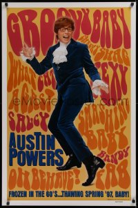 1c491 AUSTIN POWERS: INT'L MAN OF MYSTERY teaser DS 1sh 1997 Mike Myers, what a gas!