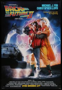 1c506 BACK TO THE FUTURE II advance 1sh 1989 Michael J. Fox & Christopher Lloyd by Drew Struzan!