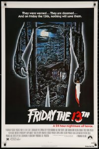 1c623 FRIDAY THE 13th 1sh 1980 great Alex Ebel art, slasher classic, 24 hours of terror!