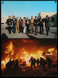 1c040 TOWERING INFERNO group of 3 color 20x30 stills 1974 Steve McQueen, Newman, top cast, action!
