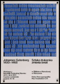 1c007 JOHANNES GUTENBERG 1400-1468 exhibition Polish 24x33 1973 art exhibition for the printer!