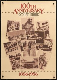 1c328 100TH ANNIVERSARY CONEY ISLAND 17x24 special poster 1986 the destination over the years!
