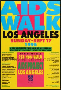 1c330 AIDS WALK LOS ANGELES 12x18 special poster 1995 AIDS Project Los Angeles walkathon!