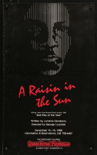 1c017 RAISIN IN THE SUN 15x24 stage poster 1982 George Loukides, written by Lorraine Hansberry!