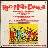 1c023 RED HOT & DANCE 23x23 music poster 1992 HIV/AIDS, George Michael, Seal, Keith Haring art!