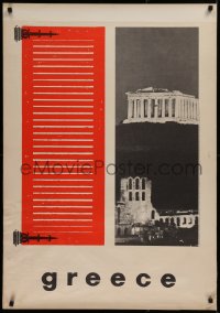 1c076 GREECE 28x40 Greek travel poster 1962 great image of the Acropolis of Athens!